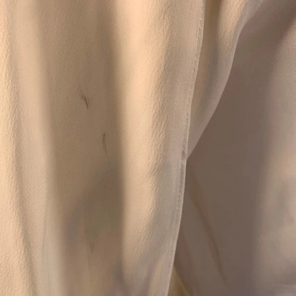 3.1 Phillip Lim Blouse Long Sleeve Empire Waist Satin‎ White Size 4 *Stained - Picture 10 of 12
